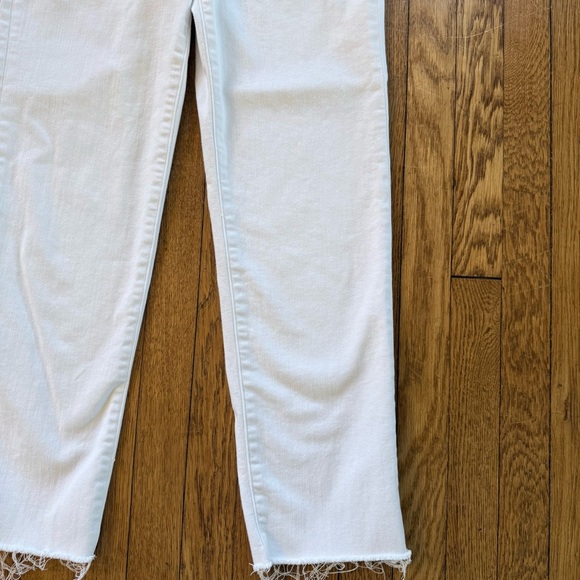 J. Crew Stovepipe Straight Raw Hem White Jeans Denim Signature Stretch 28 - Picture 5 of 15
